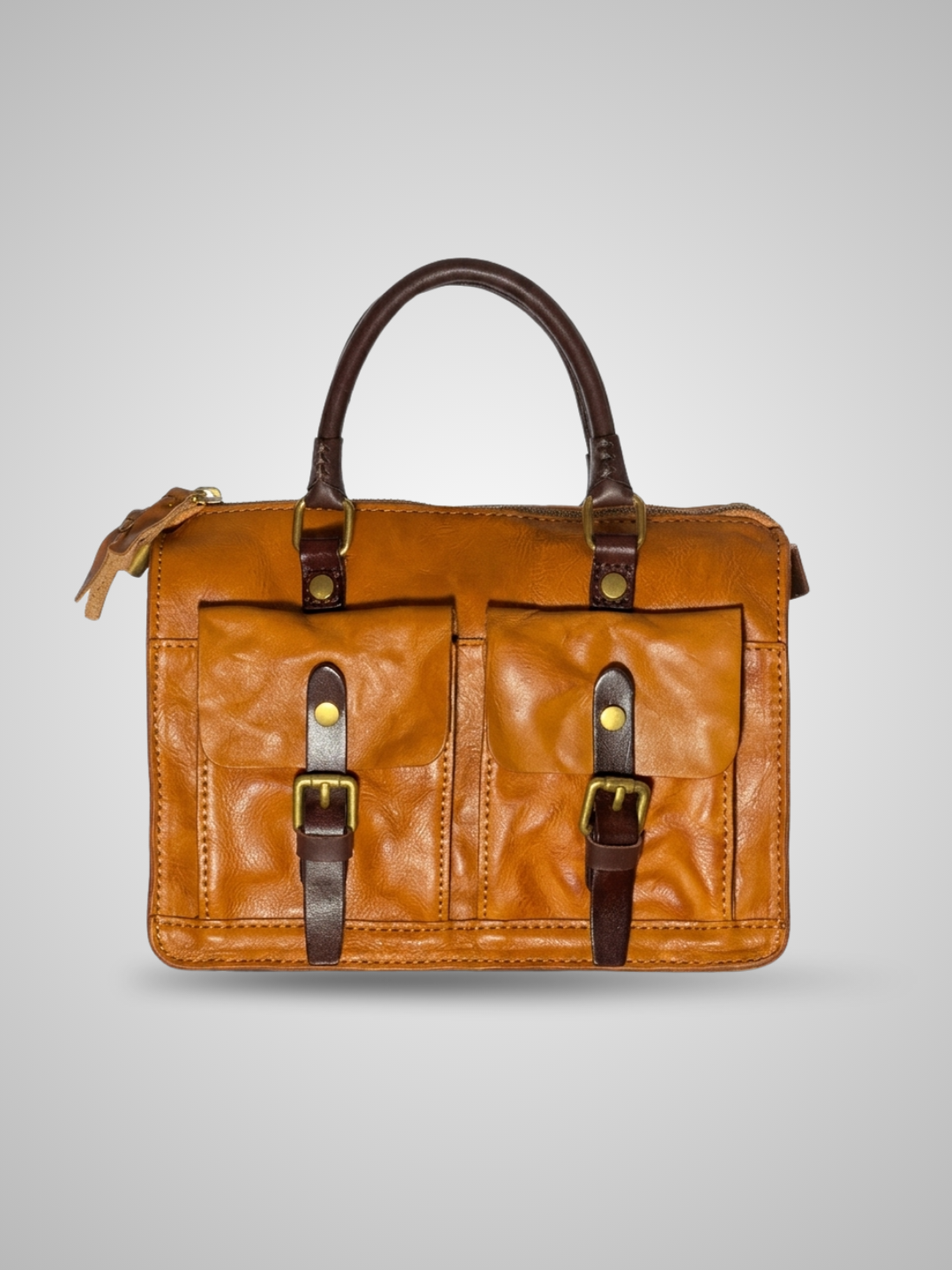 2 pocket Leather Bag
