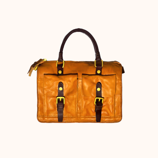 2 pocket Leather Bag