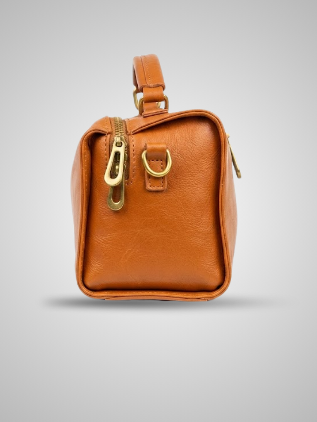 Front-Closure Leather Bag